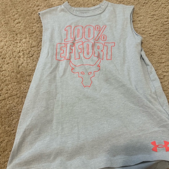 Under Armour Kids Gray Tank Top with Red Graphic - Picture 1 of 3